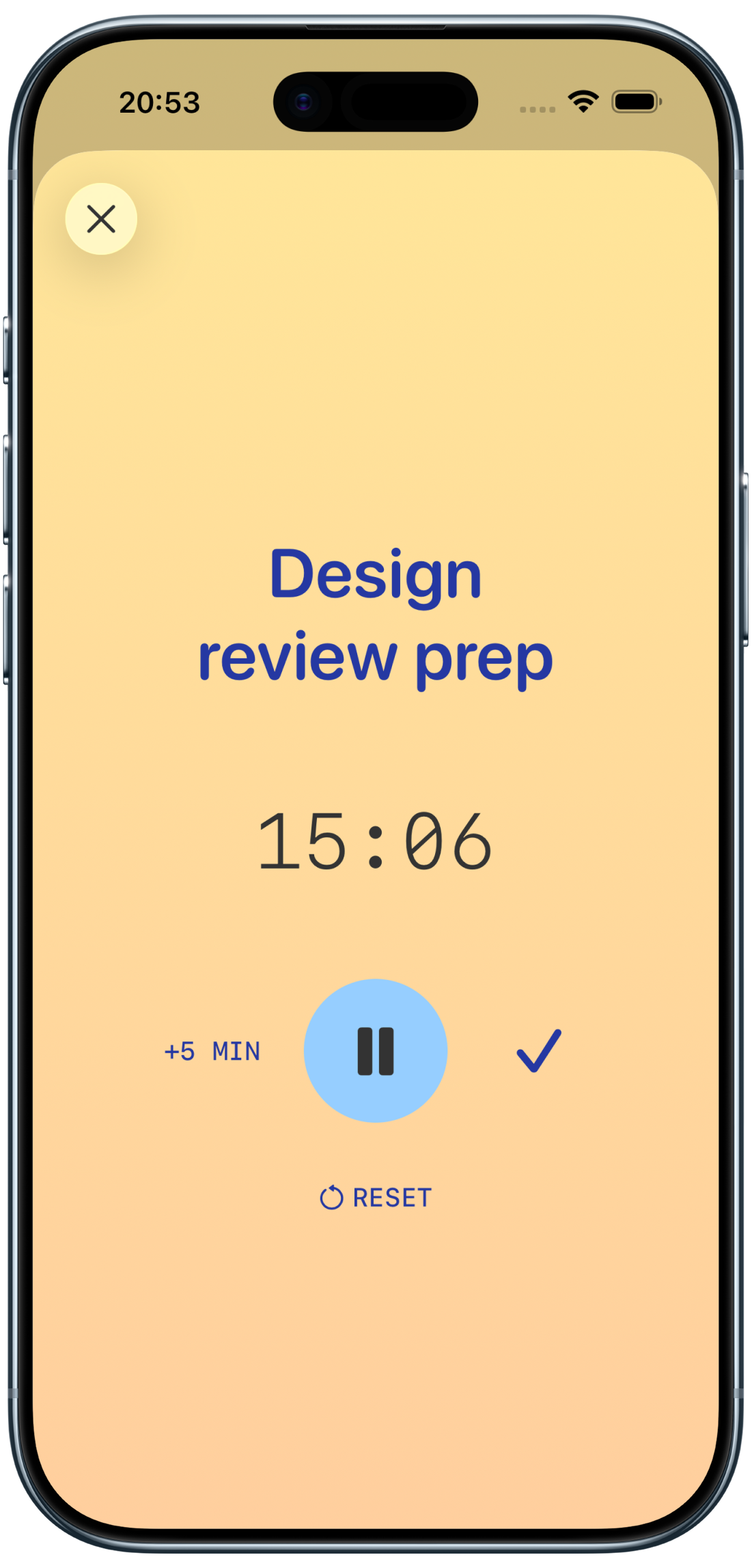 Immersive focus mode with task timer