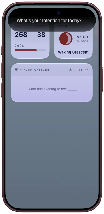Siri on the Lock Screen asking &ldquo;What&rsquo;s your Intention for today?&rdquo;
